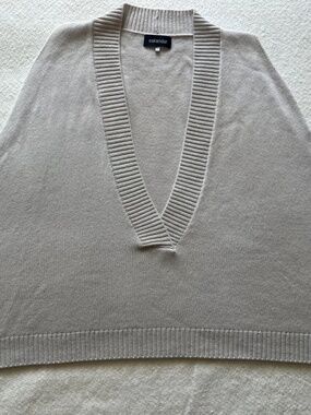 Eskander O/S 100% cashmere Quite Luxury Soft Sage Ribbed V-Neck Sweater Vest